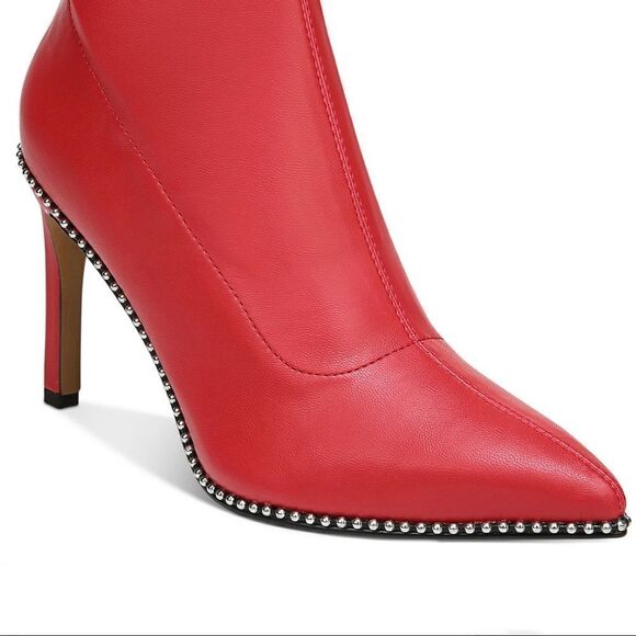 NWT BAR III Melanay 8.5/9/9.5/10 Red Leather High Heel Ankle Boots Booties w/Box - Picture 5 of 12